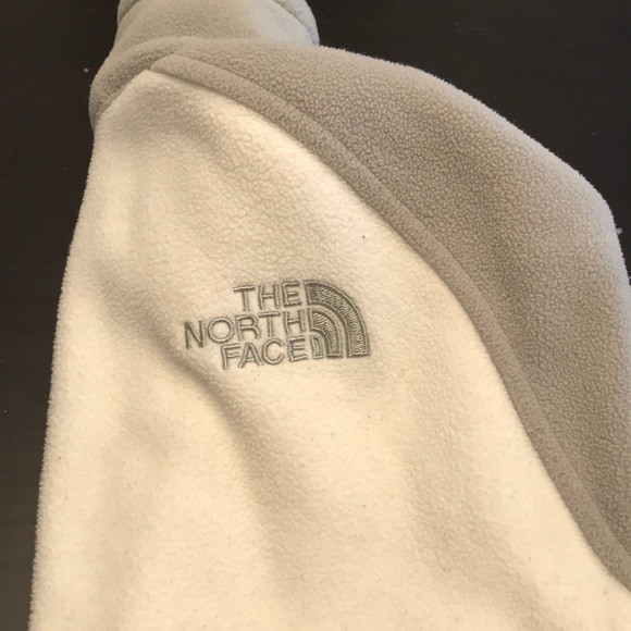 White & Gray North Face Fleece Jacket - Picture 3 of 4